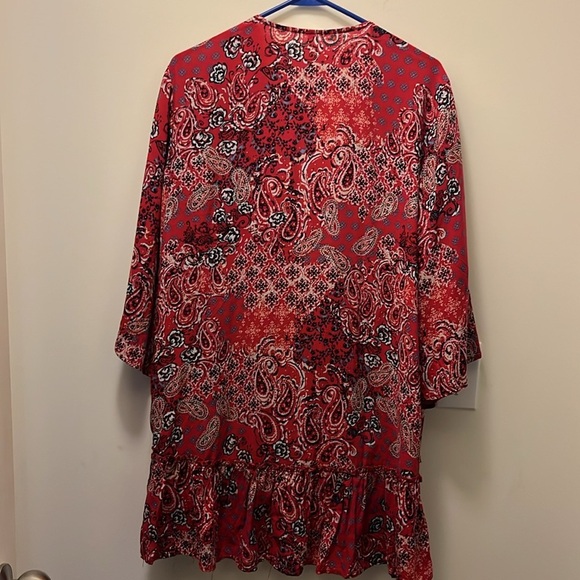 Maurice’s tunic style red bandana style jacket size Large - Picture 3 of 8